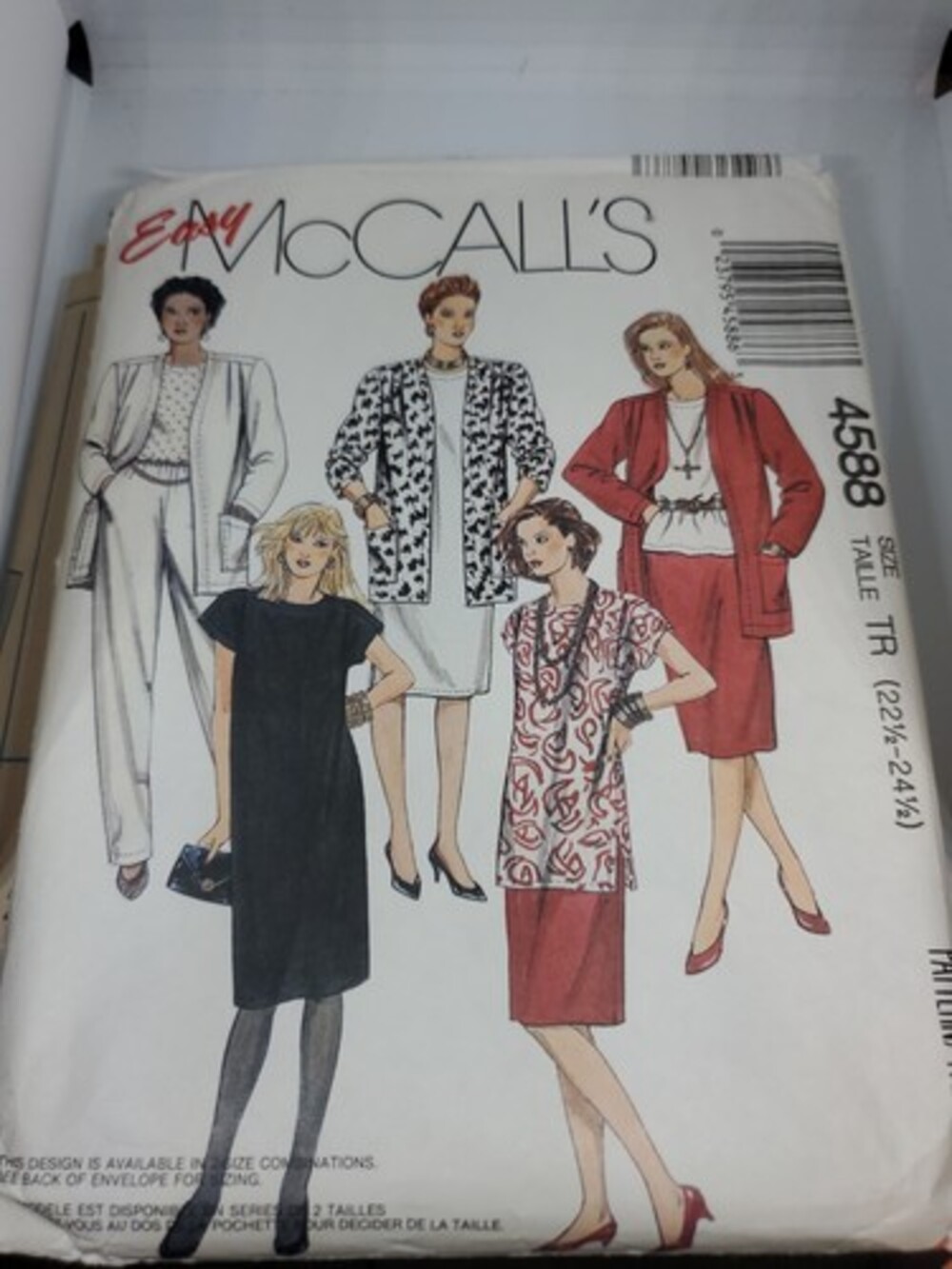 Vintage McCalls Pattern 4588 Unlined Jacket Dress Top Skirt Pants 22 1/2 24 1/2